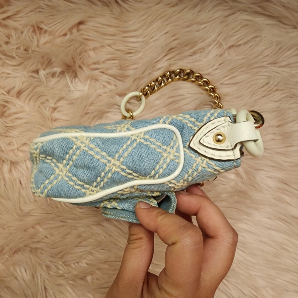 Marc Jacobs Vintage Cammie Washed Denim Bag Y2K Quilted - Picture 11 of 14